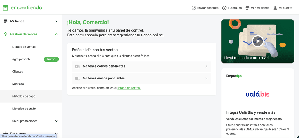 Andá a Métodos de pago